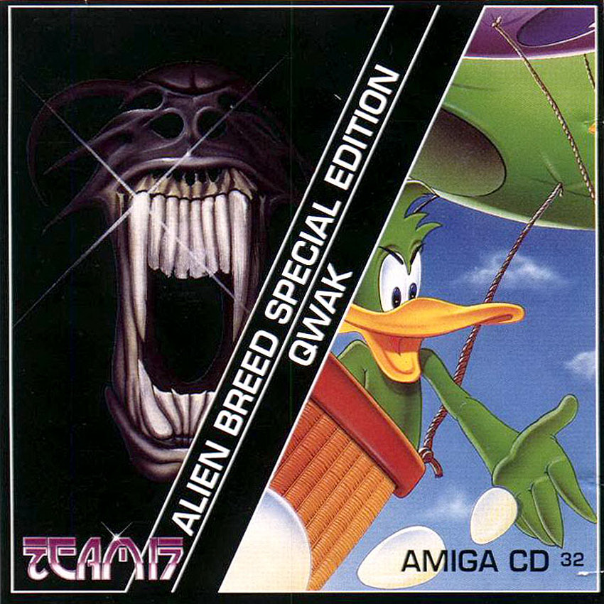 Alien Breed '92 SE & Qwak box art for Amiga CD32